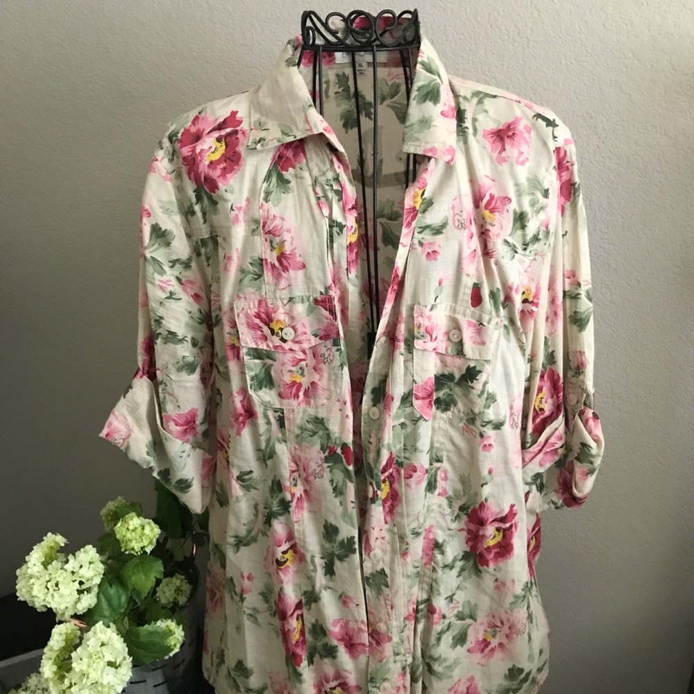 Floral over shirt by Eden & Olivia size XL
